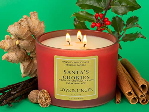 Holiday Candles | Christmas Scented Candles | Luxury Soy & Beeswax Candles for Home | 16 oz. Large Jar Candle | Gingerbread Christmas Cookie Candle | Christmas Candles