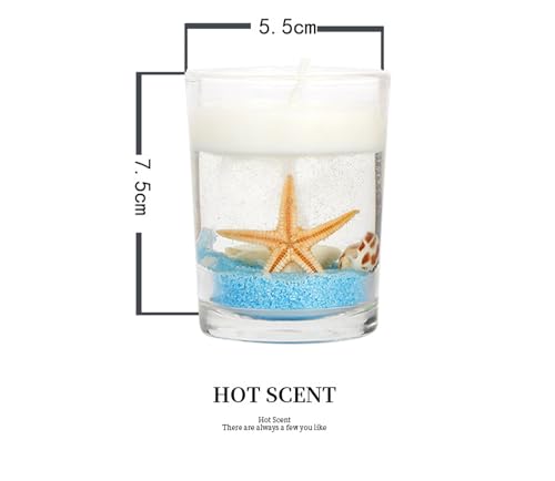 Ocean Theme Scented Candle,130G Handmade Starfish Whelk Soy Wax Gel Wax Aroma Decorative Candle for Table Photo Prop,Self Love Healing Candle for Women,Prefect Gift for Meditation Stress Relief Mood