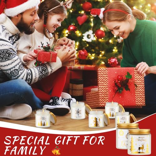 MTLEE 10 Pcs Christmas Candle Gift Set 10 Christmas Scented Candles Fragrances Aromatherapy Candle Gift Set for Women Xmas Candles Scented Merry Christmas Candle for Christmas Holiday Presents