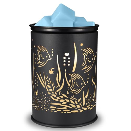 Metal Wax Warmer Electric,Wax melt Warmer,Candle Wax Burner, Candle Warmer,Candle Melter,for Home Office Décor and Gifts for Holiday（Oceans）…