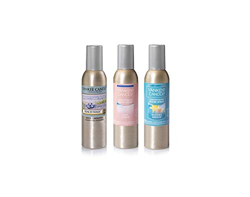 Yankee Candle 3 Pack Summer Favorites Fragrances. Bahama Breeze, Pink Sands and Beach Walk Concentrated Room Spray 1.5 Oz.