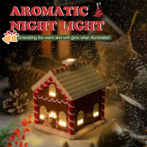 SALKING Christmas Wax Melt Warmer, Gingerbread House Electric Wax Warmer for Scented Wax, Holiday Decor Wax Melter Winter Fragrance Warmer for Aromatherapy, Candle Wax Warmer Oil Burner