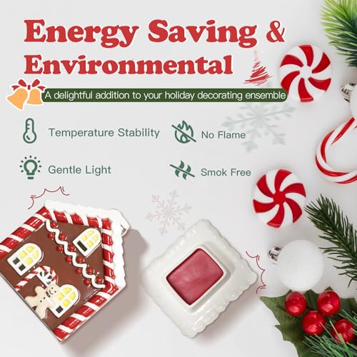 SALKING Christmas Wax Melt Warmer, Gingerbread House Electric Wax Warmer for Scented Wax, Holiday Decor Wax Melter Winter Fragrance Warmer for Aromatherapy, Candle Wax Warmer Oil Burner