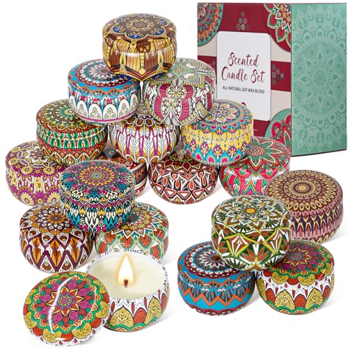 Candle Gifts for Women, 18 Packs Aromatherapy Candles, Scented Candles Gift Set for Friend Gifts, Candles for Home Scented, Soy Wax Jar Candles, Retro Court Style - Exclusive for Nobles