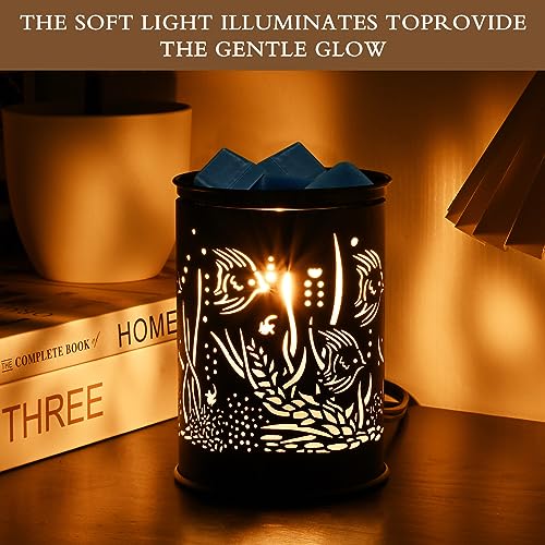 Metal Wax Warmer Electric,Wax melt Warmer,Candle Wax Burner, Candle Warmer,Candle Melter,for Home Office Décor and Gifts for Holiday（Oceans）…