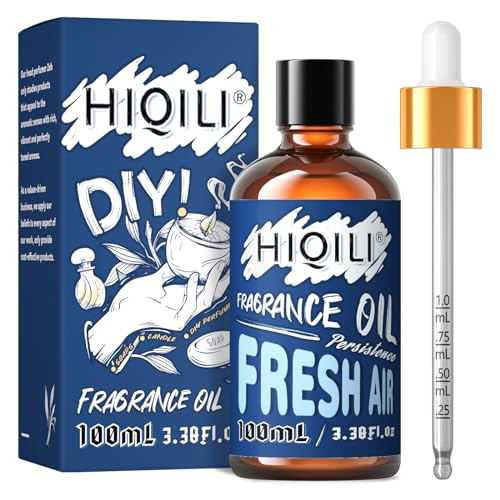HIQILI Fresh Air Fragrance Oil 100ml for Diffuser Car Freshies, Clean Fresh Scent for Candle Making Soap Laundry 3.38 Fl Oz
