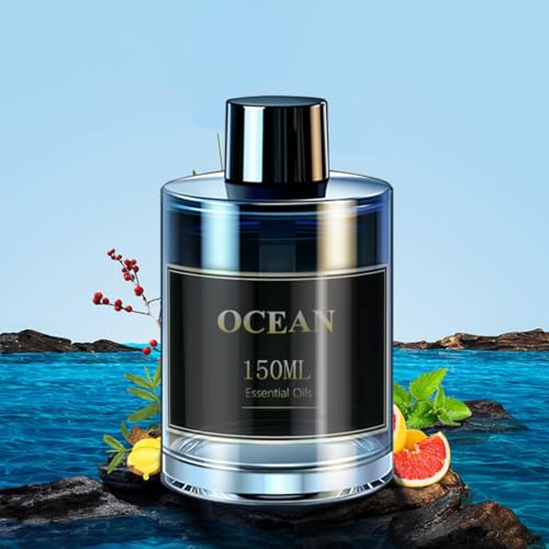 Smart Car Air Freshener Special Perfume Refill Essential Oil,150ML High Capacity Natural Aromatherapy Scent Diffuser Oil, Can be Used for 8-12 Months, Plant Extracts Fragrances Oil (Blue Ocean)