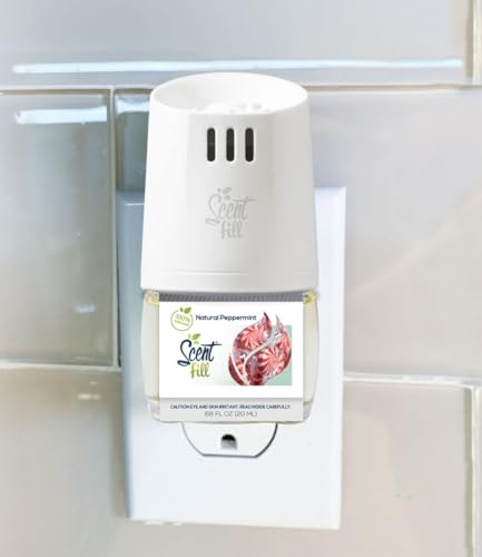 Scent Fill 100% Natural Fresh Peppermint Plug in Refills Air Freshener, Scented Oil Refills, 3 Refills