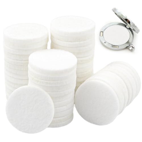 50 Pcs Mini Diffuser Refill Pads, Microfiber Absorbing Pads Circle Essential Pads Aroma Refill Diffuser Pad Replacement Pads for Humidifier Diffusers Home Car
