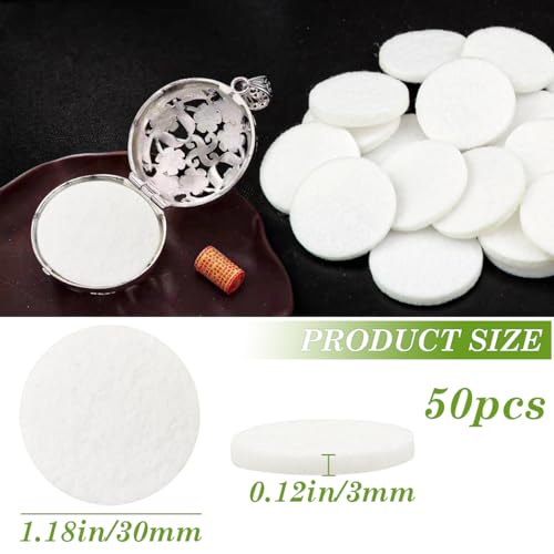 50 Pcs Mini Diffuser Refill Pads, Microfiber Absorbing Pads Circle Essential Pads Aroma Refill Diffuser Pad Replacement Pads for Humidifier Diffusers Home Car