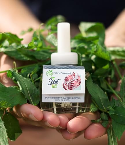Scent Fill 100% Natural Fresh Peppermint Plug in Refills Air Freshener, Scented Oil Refills, 3 Refills