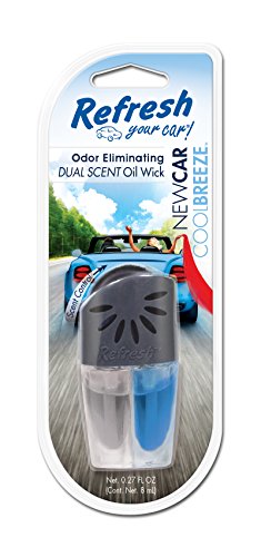 Refresh Your Car! E300877301 Dual Scented Oil Wick, New Car/Cool Breeze