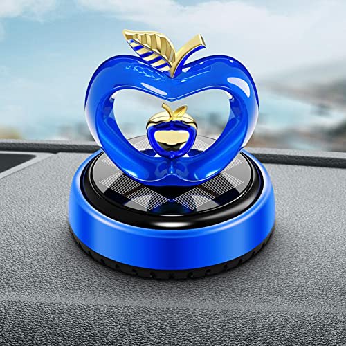 Surakey Car Air Freshener Creative Apple Solar Rotating Ornament Gift Aromatherapy Essential Oil Perfume Fragrance Diffuser Car Interior for Auto Home Office Dashboard (Red)