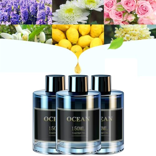 Smart Car Air Freshener Special Perfume Refill Essential Oil,150ML High Capacity Natural Aromatherapy Scent Diffuser Oil, Can be Used for 8-12 Months, Plant Extracts Fragrances Oil (Blue Ocean)