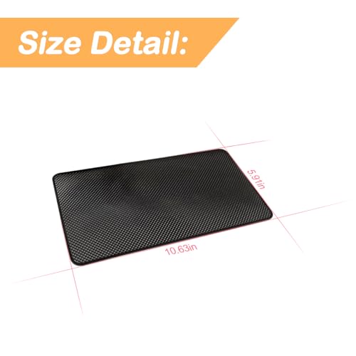 Osilly Car Dashboard Anti-Slip Mat, 10.6" x 5.9" Universal PVC Sticky Adhesive Pad for Auto, Multifunctional Vehicle Dash Strong Gripping Pad for Cell Phones Sunglasses Keys GPS Coins (Grid)