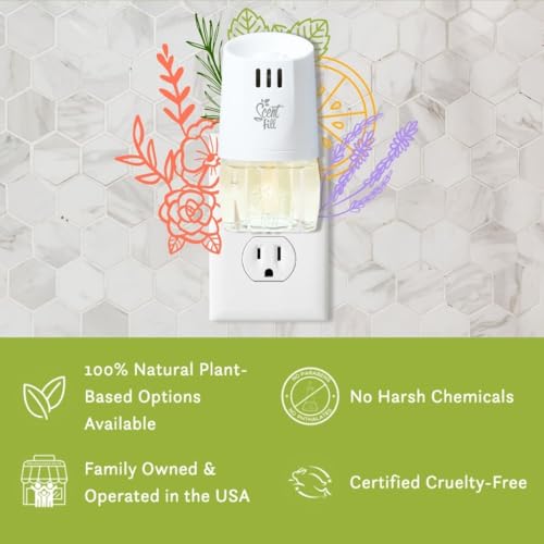 Scent Fill 100% Natural Fresh Peppermint Plug in Refills Air Freshener, Scented Oil Refills, 3 Refills