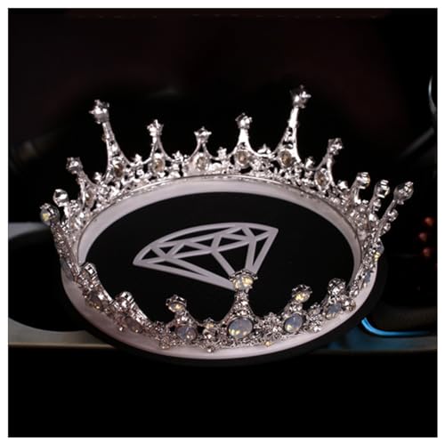 PEHAPPYT Queen Crystal Crown Rhinestone Non-Slip Mat for Car Dashboard Grip Pad for Cell Phone Electronic Devices Keys Sunglasses Dashboard Decorations