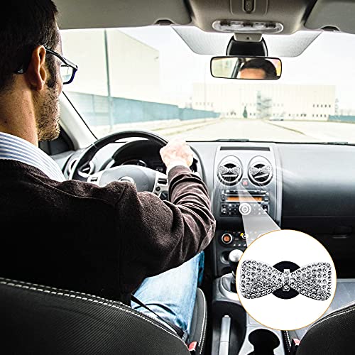 PAGOW 2pcs Bowknot Car Vent Clip, Big Bow Air Feshener Perfume Clips, Bling Sparkly Car Crystal Interior Accessories Dashboard Decorations Charm for Women Girls