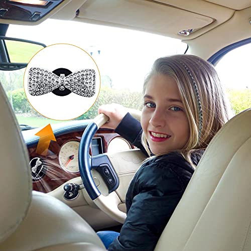 PAGOW 2pcs Bowknot Car Vent Clip, Big Bow Air Feshener Perfume Clips, Bling Sparkly Car Crystal Interior Accessories Dashboard Decorations Charm for Women Girls