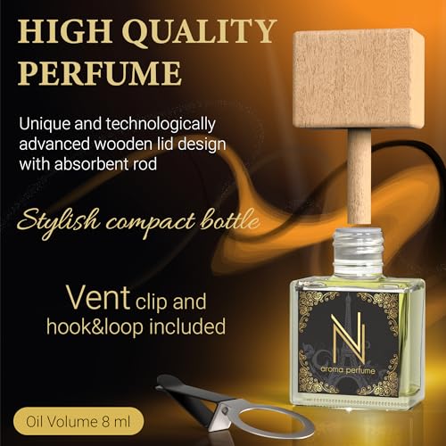 Car Air Freshener Aroma Perfume - Car Fresheners with Luxury in Every Diffuser - Long-Lasting Fragrance Car Refresher - Women Car Scents Air Freshener with Alcohol-Free Perfumed Oil (Mademoiselle)