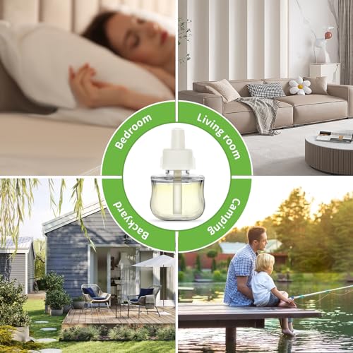 PlugIns Refills Air Freshener, Citronella Scented Oil Refills, 3-Pack Plug in Air Fresheners, Essential Oils Refills Compatible with Air Wick Scented Oil Warmers for Camping, Patio, Porches Outdoor