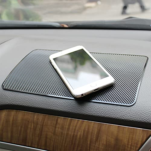 Osilly Car Dashboard Anti-Slip Mat, 10.6" x 5.9" Universal PVC Sticky Adhesive Pad for Auto, Multifunctional Vehicle Dash Strong Gripping Pad for Cell Phones Sunglasses Keys GPS Coins (Grid)