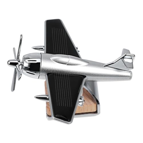 Helicopter Car Air Freshener, Alloy Solar Car Oil Diffuser Helicopter Aroma Diffuser for Car Vent Perfume Automotive Decoration Home Office Silver(without Perfume)