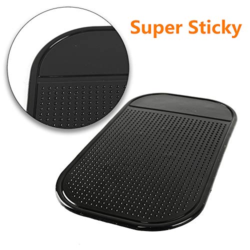 7 Pack Car Dashboard Anti-Slip Mat,Heat Resistant Sticky Non-Slip Dashboard Gel Latex Pad for Phone,Sunglasses,Keys,Coins,Vehicle,CD Electronic Devices GPS,2 Sizes,Black