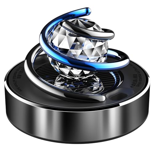 Shkalacar Car Air Fresheners Solar Powered Rotating Car Aromatherapy Diffuser with Crystal Ball Car Interior Decoration Accessories, Car Interior Autorotation Decoration Accessories