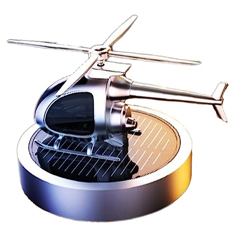 SINOHVLI Solar Helicopter Car Aromatherapy Decor,Desk Diffuser Air Freshener,Solar Energy Rotating Helicopter Design Aromatherapy Decor Suitable For Office Home Car,Truck,Suv,Etc.(Silver)