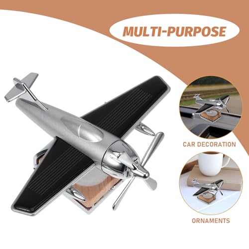 Helicopter Car Air Freshener, Alloy Solar Car Oil Diffuser Helicopter Aroma Diffuser for Car Vent Perfume Automotive Decoration Home Office Silver（without Perfume）