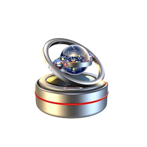 EAONITU Car Decoration Solar Spin Car Dashboard Decorations Automotive Interior Decoration Gifts_ No Perfume Included (Silver-Universe)