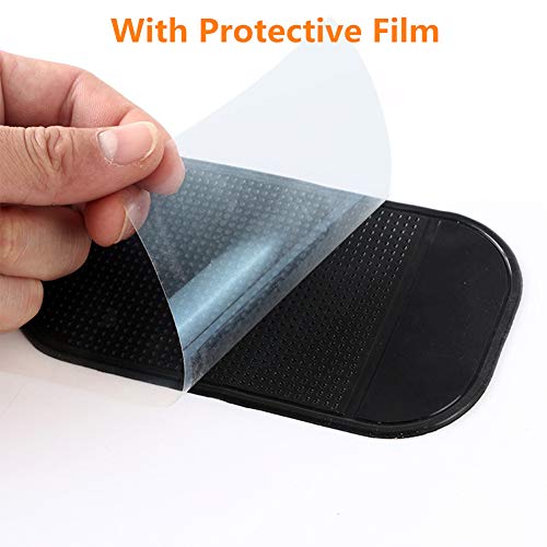 7 Pack Car Dashboard Anti-Slip Mat,Heat Resistant Sticky Non-Slip Dashboard Gel Latex Pad for Phone,Sunglasses,Keys,Coins,Vehicle,CD Electronic Devices GPS,2 Sizes,Black