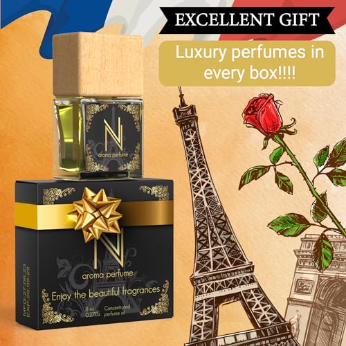 Car Air Freshener Aroma Perfume - Car Fresheners with Luxury in Every Diffuser - Long-Lasting Fragrance Car Refresher - Women Car Scents Air Freshener with Alcohol-Free Perfumed Oil (Mademoiselle)