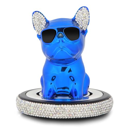 Car Air Freshener, Bulldog Bobbleheads Car Air Fresheners Bling Diamond Frenchie Dashboard Decorations Funny Car Accessories Luxury Car Diffuser Gifts for Men Women, Cologne