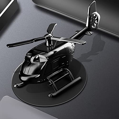Air Freshener, Gigicloud Car Fragrance Diffuser Solar Rotating Automotive Air Fresheners Ornament Helicopter Shape Solid Aromatherapy Decoration for Car and Home (Black)