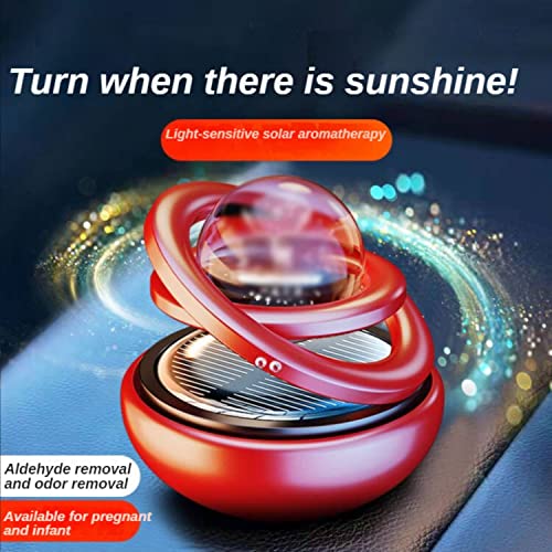 Car Solar air freshener, rotatable air Purifier Aromatherapy, Diffuser. Car Decoration Accessories for car and Home Interior Fragrance (Silver)