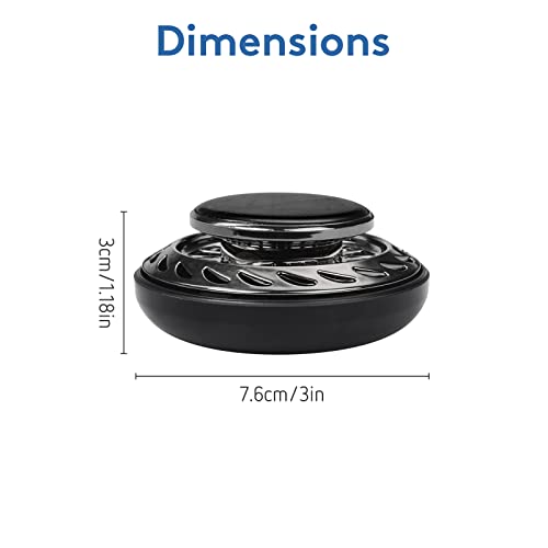 Car Air Freshener, Solar Rotating Car Essential Oil Diffuser with 2 Bottles Essential Oil Refills, Car Interior Decor Accessories, Odor Eliminator for Car Office Home (Lemon)