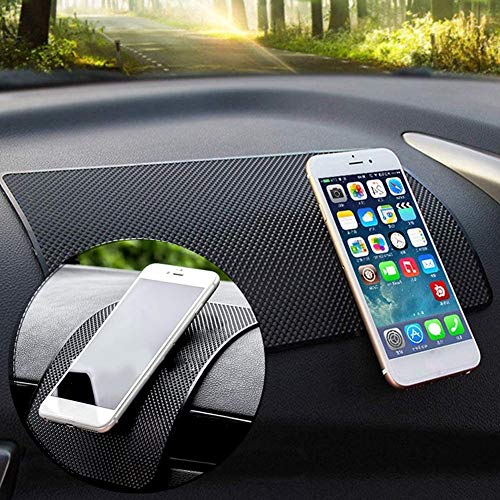 7 Pack Car Dashboard Anti-Slip Mat,Heat Resistant Sticky Non-Slip Dashboard Gel Latex Pad for Phone,Sunglasses,Keys,Coins,Vehicle,CD Electronic Devices GPS,2 Sizes,Black