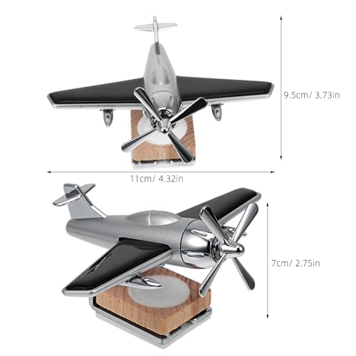 Helicopter Car Air Freshener, Alloy Solar Car Oil Diffuser Helicopter Aroma Diffuser for Car Vent Perfume Automotive Decoration Home Office Silver（without Perfume）