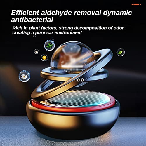 Car Solar air freshener, rotatable air Purifier Aromatherapy, Diffuser. Car Decoration Accessories for car and Home Interior Fragrance (Silver)