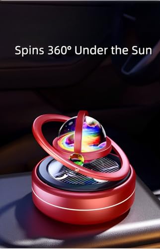 EAONITU Car Decoration Solar Spin Car Dashboard Decorations Automotive Interior Decoration Gifts_ No Perfume Included (Silver-Universe)