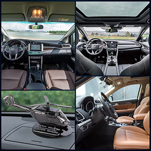 Air Freshener, Gigicloud Car Fragrance Diffuser Solar Rotating Automotive Air Fresheners Ornament Helicopter Shape Solid Aromatherapy Decoration for Car and Home (Black)
