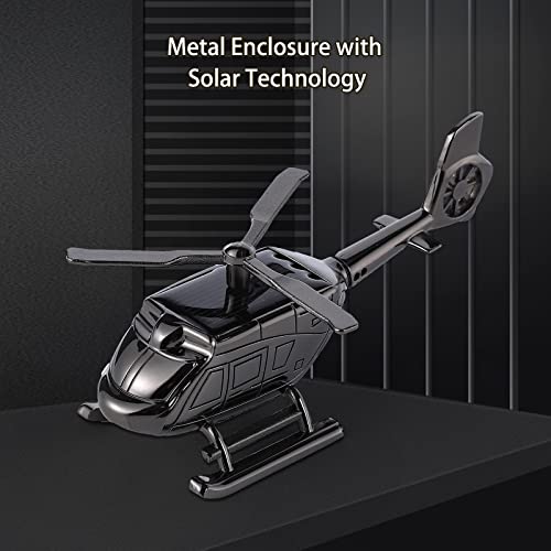 Air Freshener, Gigicloud Car Fragrance Diffuser Solar Rotating Automotive Air Fresheners Ornament Helicopter Shape Solid Aromatherapy Decoration for Car and Home (Black)