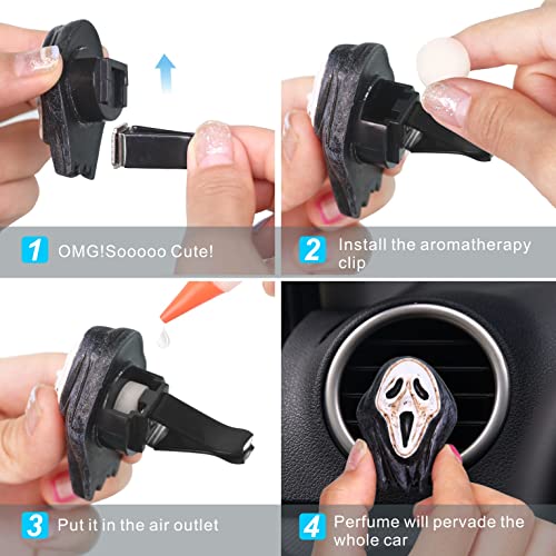 Halloween Decor for Car Horror Air Fresheners Vent Clips Grim Reaper Car Diffuser Outlet Fan Vent Perfume Clips Funny Dashboard Decorations for Automotive Truck Scents Gadgets Cool Christmas Gifts