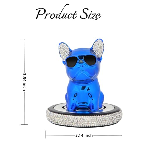 Car Air Freshener, Bulldog Bobbleheads Car Air Fresheners Bling Diamond Frenchie Dashboard Decorations Funny Car Accessories Luxury Car Diffuser Gifts for Men Women, Cologne