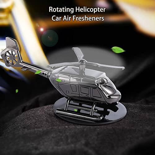 Air Freshener, Gigicloud Car Fragrance Diffuser Solar Rotating Automotive Air Fresheners Ornament Helicopter Shape Solid Aromatherapy Decoration for Car and Home (Black)