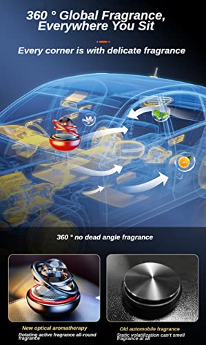 Car Solar air freshener, rotatable air Purifier Aromatherapy, Diffuser. Car Decoration Accessories for car and Home Interior Fragrance (Silver)
