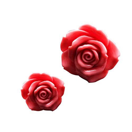 Car Fragrance Vent Clip Resin Rose Charms Automotive Air Freshener Perfume Diffuser Clips for Interior Trim Car Dashboard Decorations 1 Pair (Rosy)