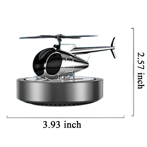 SINOHVLI Solar Helicopter Car Aromatherapy Decor,Desk Diffuser Air Freshener,Solar Energy Rotating Helicopter Design Aromatherapy Decor Suitable For Office Home Car,Truck,Suv,Etc.(Silver)